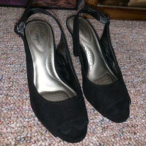 Black Peep Toe Heels